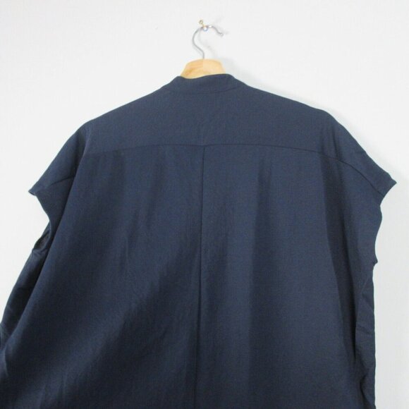 Club Monaco Women Short Sleeve Boxy Dress Mini Short Button Henley Black XS 222 - Picture 6 of 9